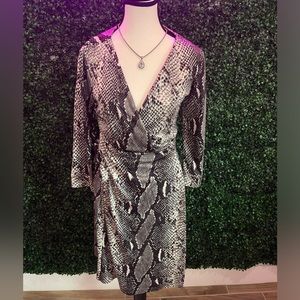 Diane Von Furstenberg Snakeskin wrapped dress size 12